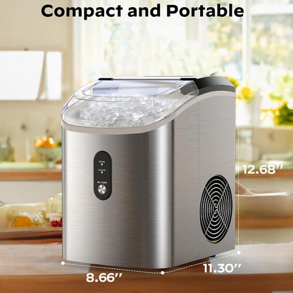 Dreamsmith 33 Lb Chewable Pellet Ice Maker And 26 Lb 2 Sizes Bullet Ice Maker, Self-cleaning Ice Maker With Ice Scoop And Basket, One-touch Ice Maker For Home/ Kitchen/ Camping/ RV