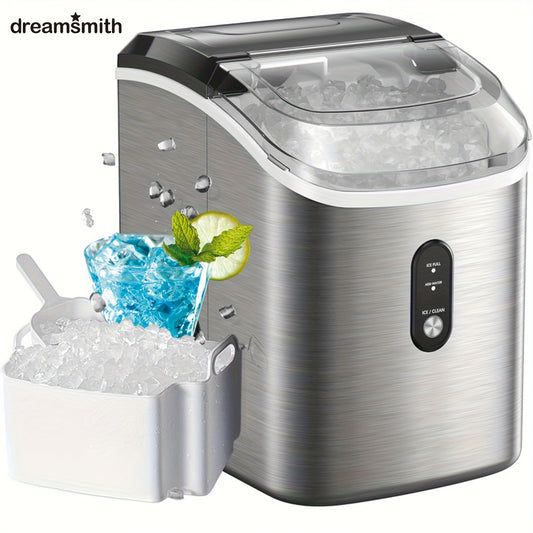 Dreamsmith 33 Lb Chewable Pellet Ice Maker And 26 Lb 2 Sizes Bullet Ice Maker, Self-cleaning Ice Maker With Ice Scoop And Basket, One-touch Ice Maker For Home/ Kitchen/ Camping/ RV