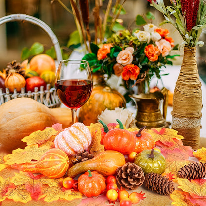 70-Piece Autumn & Thanksgiving Decor Set - Artificial Pumpkins, Gourds, Acorns, Maple Leaves, Pine Cones & Berries - Perfect for Fall Harvest Centerpieces, Home Decor, Halloween & Wedding Decorations - No Electricity Needed,