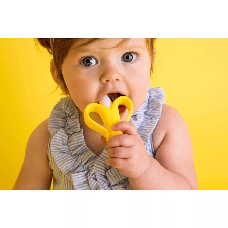 Banana Shape Safe Toddle Teether Baby Silicone Training Toothbrush BPA Free Banana Teething Ring Silicone Chew Dental Care Toot