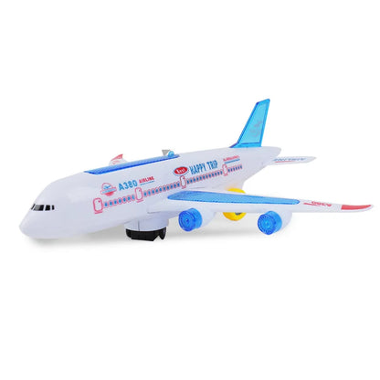 Electronic Airoplane Toy with Music Autopilot Flash Sound Aircraft Automatic Rotation Plane Educational Toy Gift For Children