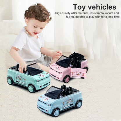 Mini Child's Toy Automobile with Openable Doors Simulation Car Toy Double-Sided Inertance Convertible Gifts for Boys Girls