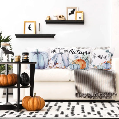 Thanksgiving decoration pumpkin short plush pillowcase sofa cushion cover home decoration can be customized for you 40x40 50x50