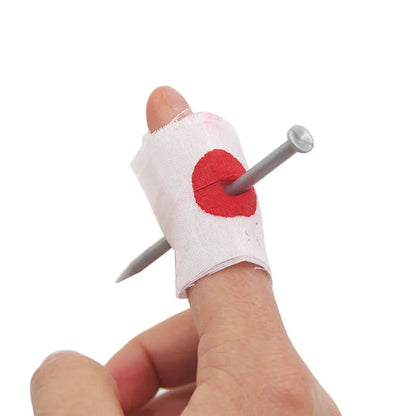 5Pcs Fool Toys Blood Prank Magic Prop Joke Fake Nail Through Finger Magic Funny Gadgets Magic Trick toys