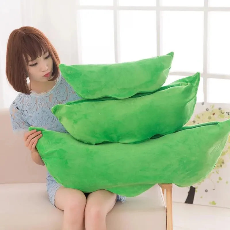 25CM Cute Children's Baby Plush Peas Filled Plant Doll Toy Children Kawaii Quality Pea-shaped Pillow Toy Boy Girl Gift