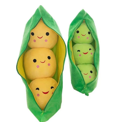 25CM Cute Children's Baby Plush Peas Filled Plant Doll Toy Children Kawaii Quality Pea-shaped Pillow Toy Boy Girl Gift