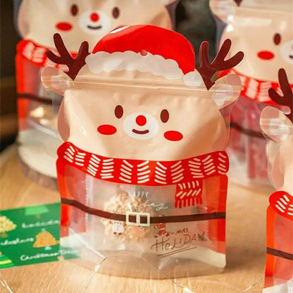 LBSISI Life,Christmas Gift Bag,Zipper Bags For Candy Chocolate Cookie Nougat Biscuit,Gift Tree Santa Packaging,25pcs