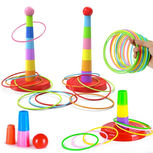 Children Outdoor Fun & Toy Sports Circle Ferrule Stacked Layers Game Parent-Child Interactive Ferrule Throwing Game Kids