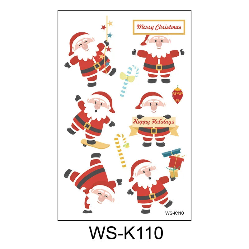 Christmas Temporary Tattoo Santa Claus Kids Tattoo Stickers Stocking Christmas Tree Snowman Tattoos Stocking fillers and Gifts