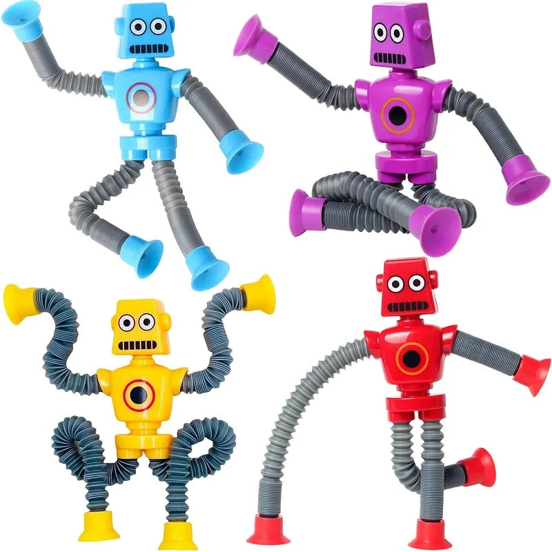 Fidget Toys for Children Telescopic Suction Cup Robot Toy Sensory Toys Autism Pop Tubes Antistress for Kids Shape Changing Games