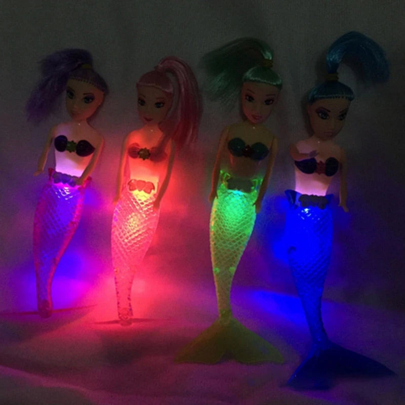 7'' Mermaids Doll Toys Toddler Bathtub Toys Creative LED Light Designs Children Toy Gift for Kids Girls 3 Year Olds +