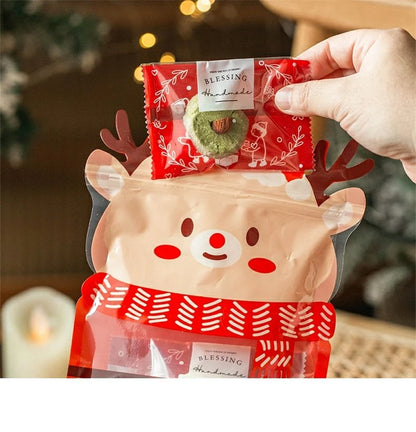 LBSISI Life,Christmas Gift Bag,Zipper Bags For Candy Chocolate Cookie Nougat Biscuit,Gift Tree Santa Packaging,25pcs