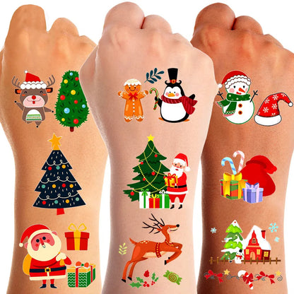 Christmas Temporary Tattoo Santa Claus Kids Tattoo Stickers Stocking Christmas Tree Snowman Tattoos Stocking fillers and Gifts