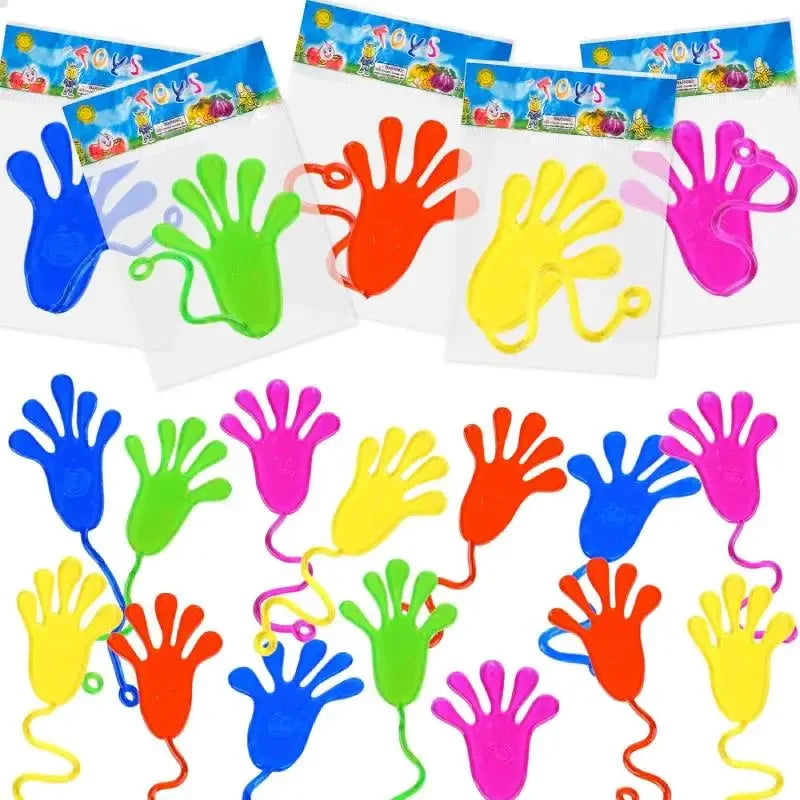 10pcs Sticky Fingers Sticky Hand Stretch Fidget Sensory Toy Party Favors Christmas Goodie Bag Stuffers Gift for Kids Boy Girl