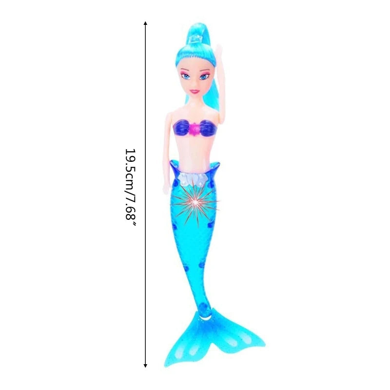 7'' Mermaids Doll Toys Toddler Bathtub Toys Creative LED Light Designs Children Toy Gift for Kids Girls 3 Year Olds +