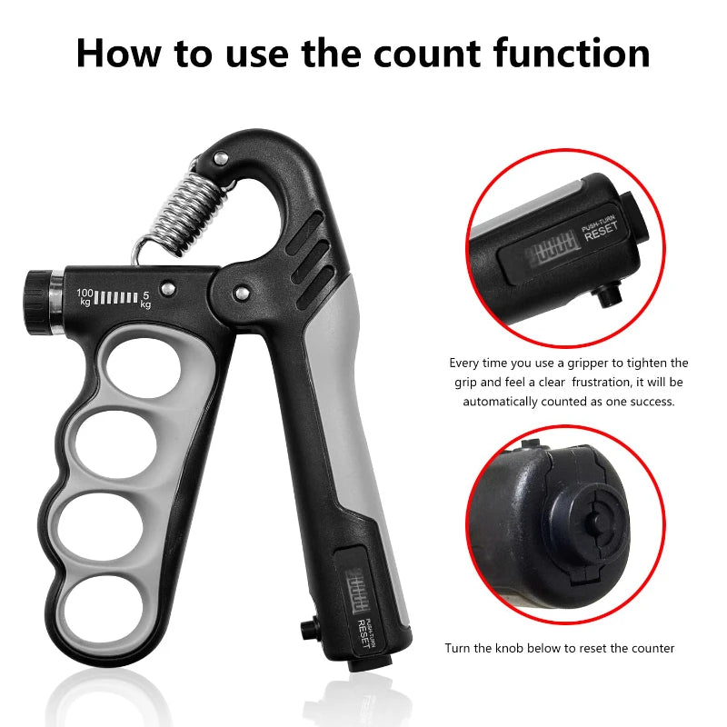 5-100kg Electronic Count Hand Grip Strengthener Trainer Adjustable Hands Gripper Strength Wrist Finger Expander Gym Exercise