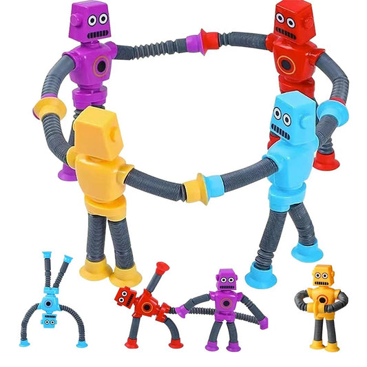 Fidget Toys for Children Telescopic Suction Cup Robot Toy Sensory Toys Autism Pop Tubes Antistress for Kids Shape Changing Games