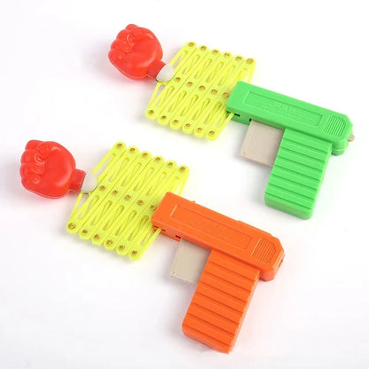 Retractable Fist Shooter Trick Toy Gun Funny Child Prank Toys Kids Plastic Festival Gift for Fun Classic Elastic Anti Stress Toy