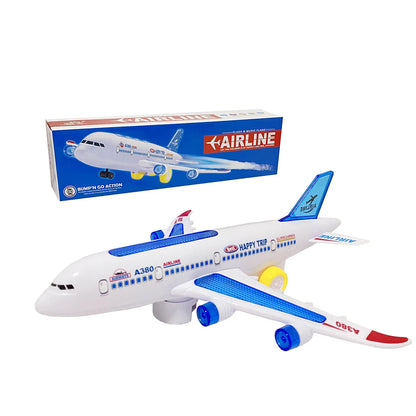 Electronic Airoplane Toy with Music Autopilot Flash Sound Aircraft Automatic Rotation Plane Educational Toy Gift For Children