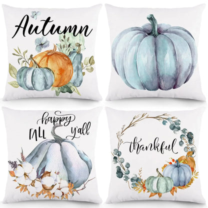 Thanksgiving decoration pumpkin short plush pillowcase sofa cushion cover home decoration can be customized for you 40x40 50x50