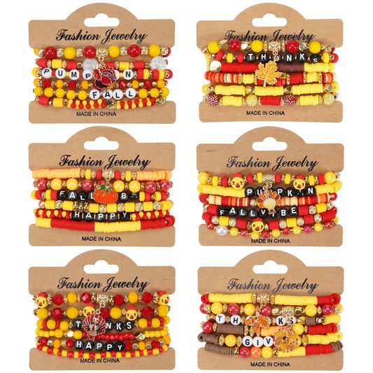 Thanksgiving women's hand child bracelet elastic stackable women's hands