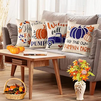 Autumn pillowcase pumpkin maple leaf thanksgiving decoration, pillowcase, farmhouse cushion cover, sofa home decoration