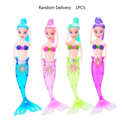 7'' Mermaids Doll Toys Toddler Bathtub Toys Creative LED Light Designs Children Toy Gift for Kids Girls 3 Year Olds +