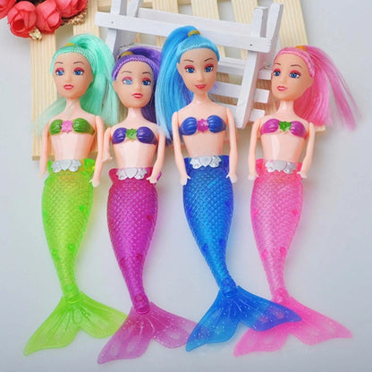 7'' Mermaids Doll Toys Toddler Bathtub Toys Creative LED Light Designs Children Toy Gift for Kids Girls 3 Year Olds +