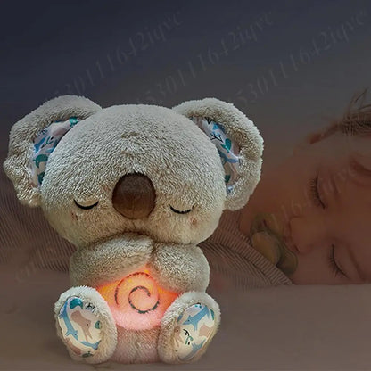 Baby Plush Doll Breathing Bear Baby Soothing Otter Toy Kids Music Sleep Playmate Sleeping Companion Sound Light Doll Toy Gifts