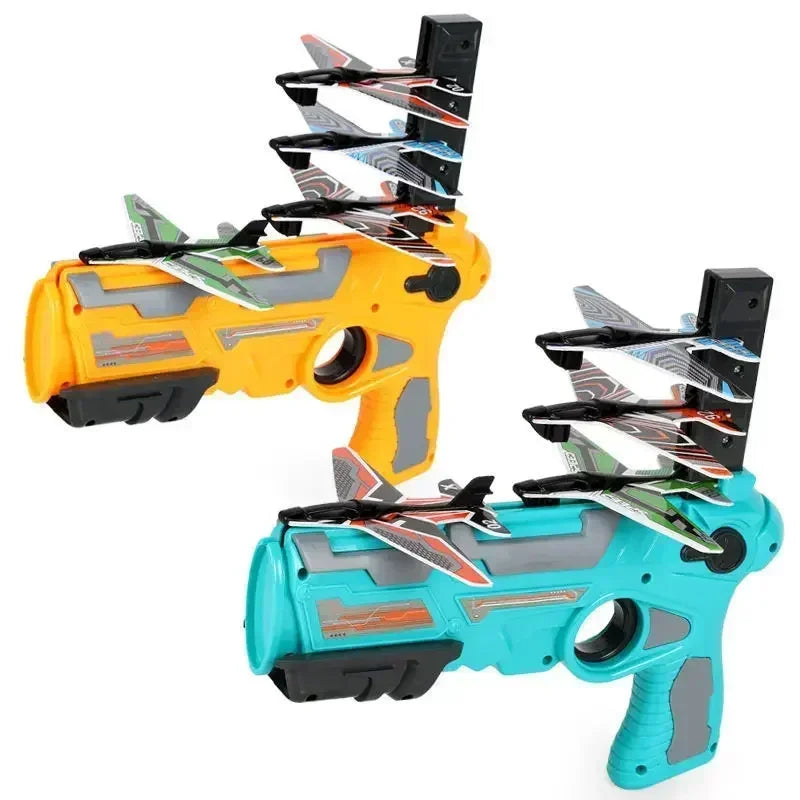 Children's outdoor foam aircraft launcher parent-child interactive toys, sports, flight toy gifts