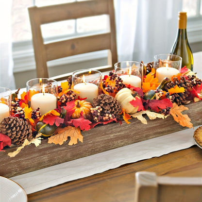 70-Piece Autumn & Thanksgiving Decor Set - Artificial Pumpkins, Gourds, Acorns, Maple Leaves, Pine Cones & Berries - Perfect for Fall Harvest Centerpieces, Home Decor, Halloween & Wedding Decorations - No Electricity Needed,